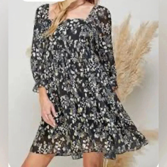 FLORAL PRINT BABYDOLL DRESS - Picture 2 of 9